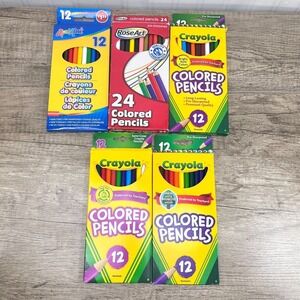 3 Packs Of 12 Crayola Colored Pencils Non Toxic 1 pack 24 Roseart, 1 liqui-mark